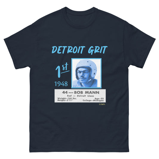 Michigan Bob Mann - 1st Black Detroit Lion Men's classic tee