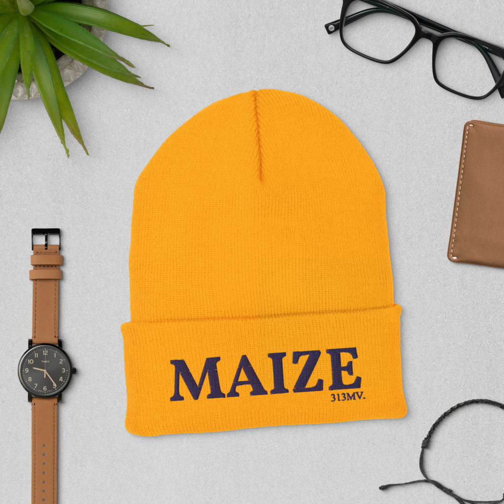 Maize Gold Cuffed Beanie