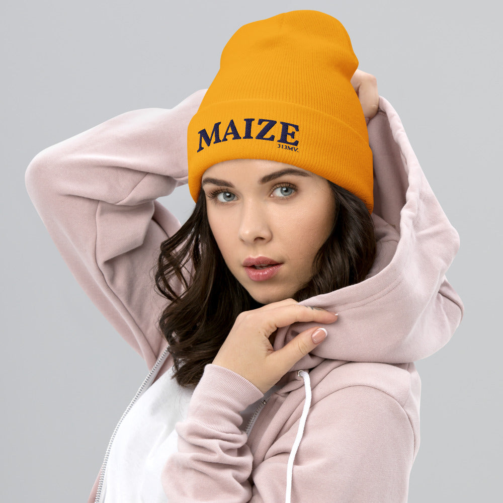 Maize Gold Cuffed Beanie